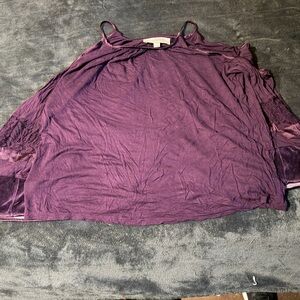 Purple Lace Sleeve Top